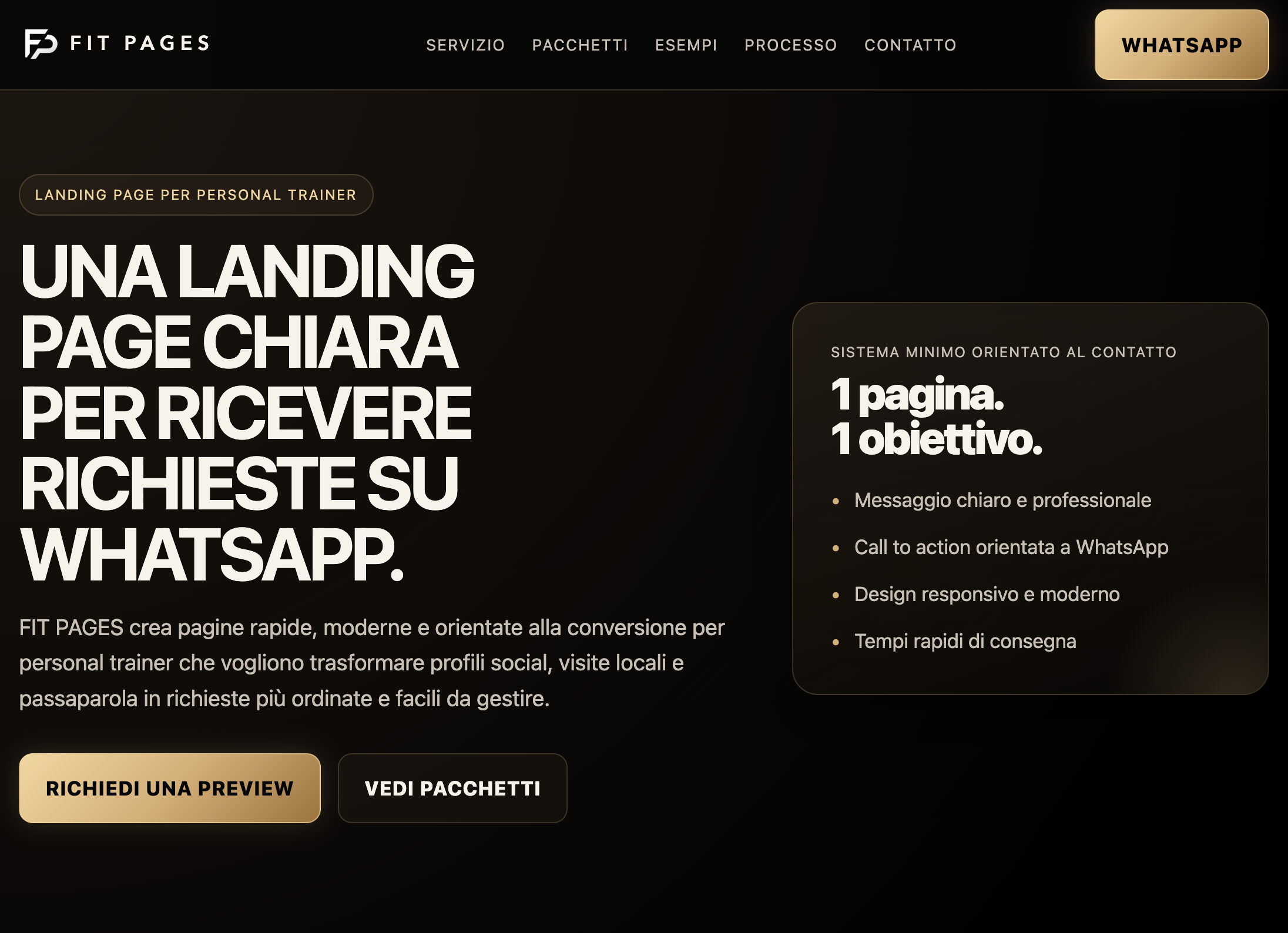 Screenshot of the FitPages landing page project